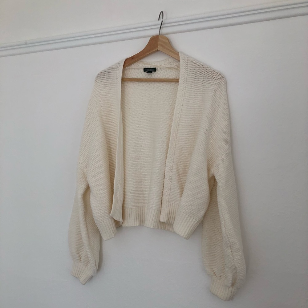 Cream Knit Open Cardigan